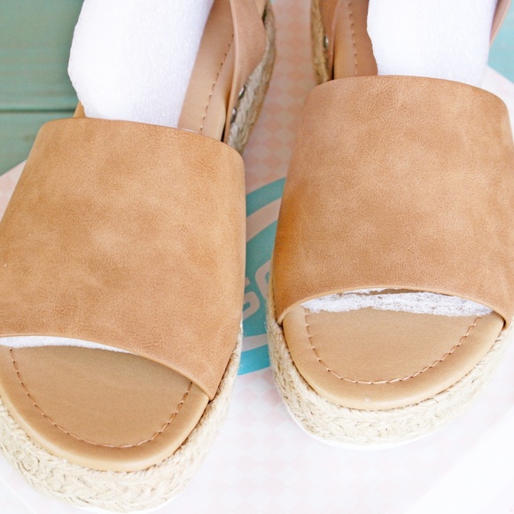 SODA Topic Sandals Espadrille Natural Brown NEW - Picture 3 of 6